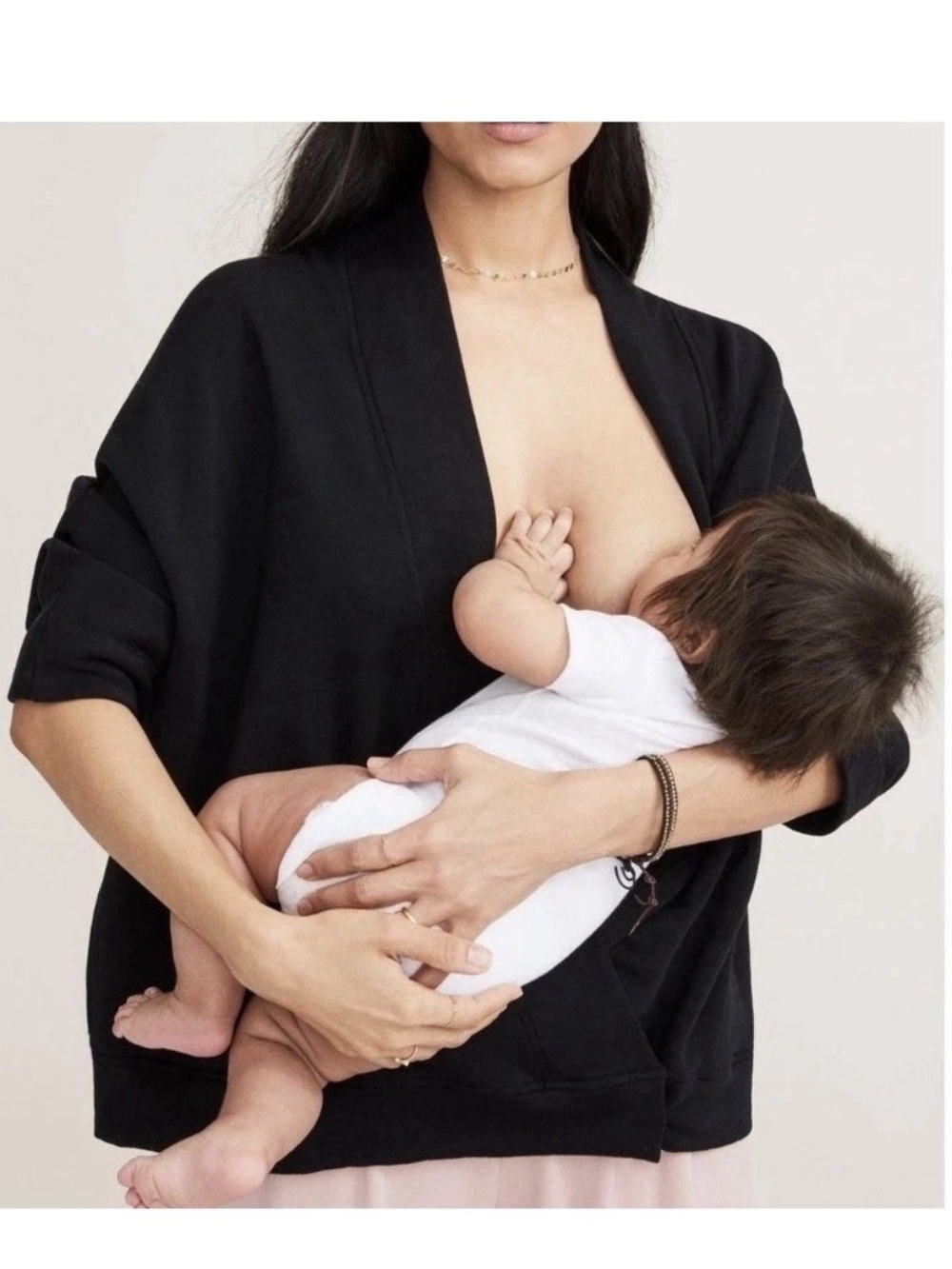 Hatch Maternity The Early Days Nursing Sweatshirt Black Cardigan